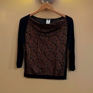 Lida Baday top with copper embroidery